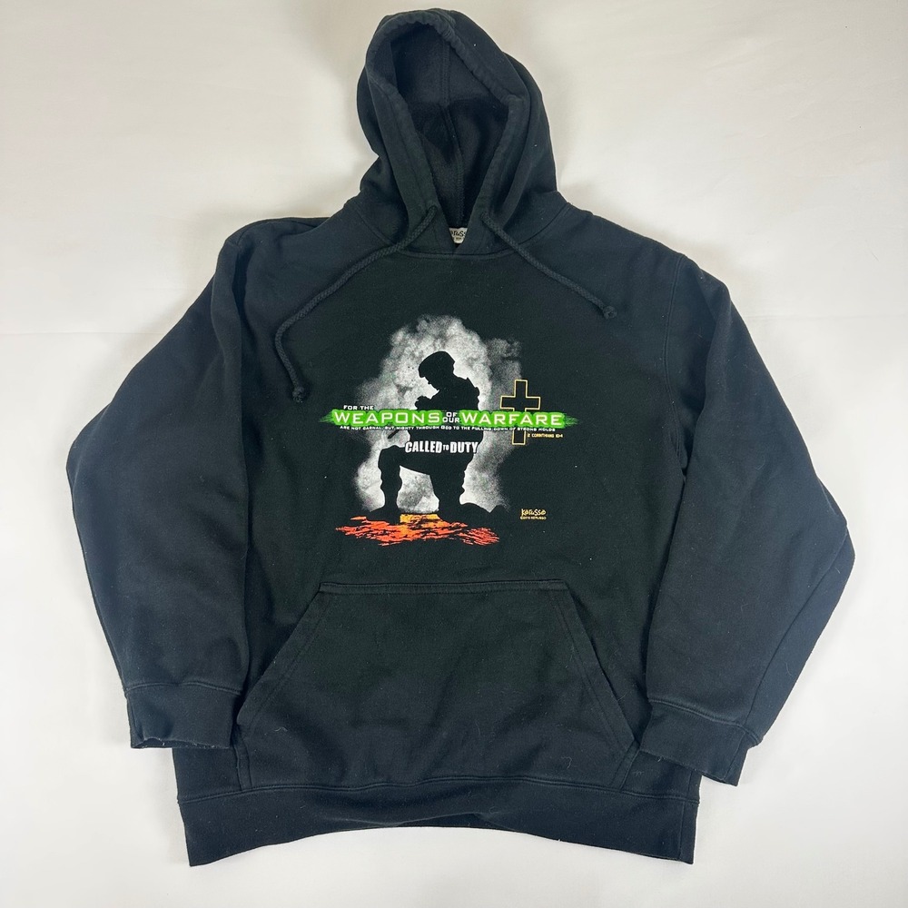 Kerusso Weapons of Warfare Called‎ to Duty Christian Hoodie Mens Size MD Black